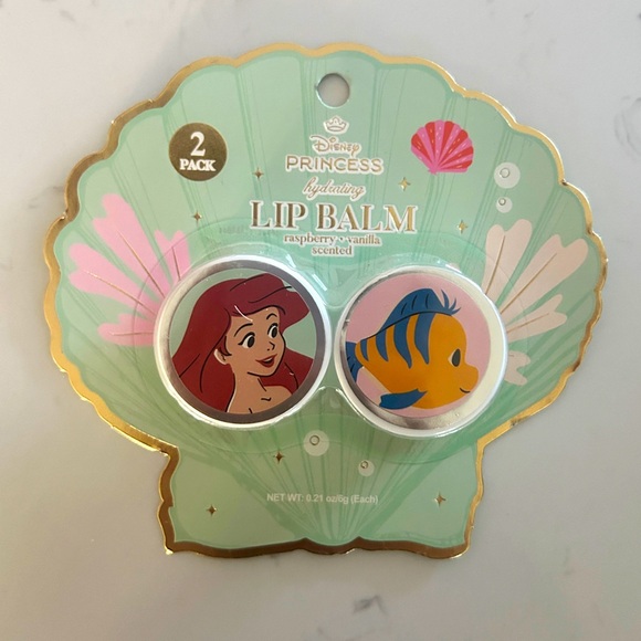 Disney Princess Ariel & Flounder Lip Balm Duo – Raspberry & Vanilla | NWT - Picture 1 of 3